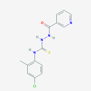 molecular formula C14H13ClN4OS B10862937 N-(4-chloro-2-methylphenyl)-2-(pyridin-3-ylcarbonyl)hydrazinecarbothioamide 