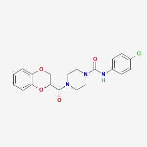 molecular formula C20H20ClN3O4 B10862945 N-(4-chlorophenyl)-4-(2,3-dihydro-1,4-benzodioxin-2-ylcarbonyl)piperazine-1-carboxamide 