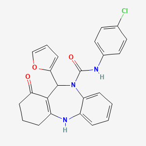 molecular formula C24H20ClN3O3 B10863006 N-(4-chlorophenyl)-11-(2-furyl)-1-oxo-1,2,3,4,5,11-hexahydro-10H-dibenzo[b,e][1,4]diazepine-10-carboxamide 