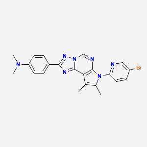 molecular formula C22H20BrN7 B10863189 4-[7-(5-bromopyridin-2-yl)-8,9-dimethyl-7H-pyrrolo[3,2-e][1,2,4]triazolo[1,5-c]pyrimidin-2-yl]-N,N-dimethylaniline 