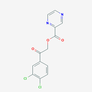 molecular formula C13H8Cl2N2O3 B10863256 2-(3,4-Dichlorophenyl)-2-oxoethyl pyrazine-2-carboxylate 