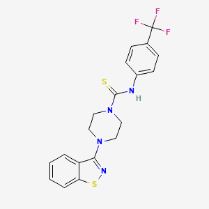 molecular formula C19H17F3N4S2 B10863284 4-(1,2-benzothiazol-3-yl)-N-[4-(trifluoromethyl)phenyl]piperazine-1-carbothioamide 