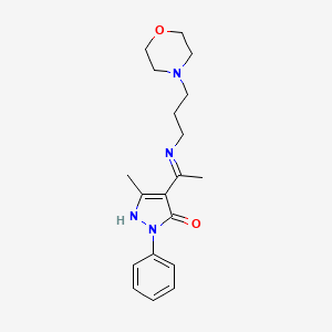 molecular formula C19H26N4O2 B10863292 (4Z)-5-methyl-4-(1-{[3-(morpholin-4-yl)propyl]amino}ethylidene)-2-phenyl-2,4-dihydro-3H-pyrazol-3-one 