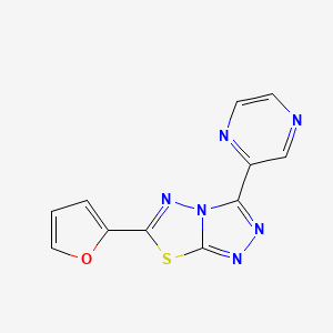 molecular formula C11H6N6OS B10863311 6-(Furan-2-yl)-3-(pyrazin-2-yl)[1,2,4]triazolo[3,4-b][1,3,4]thiadiazole 