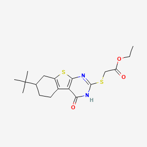 molecular formula C18H24N2O3S2 B10863381 Ethyl [(7-tert-butyl-4-oxo-3,4,5,6,7,8-hexahydro[1]benzothieno[2,3-d]pyrimidin-2-yl)sulfanyl]acetate 