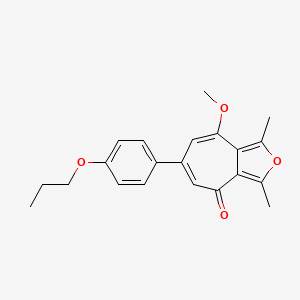 molecular formula C21H22O4 B10863509 8-methoxy-1,3-dimethyl-6-(4-propoxyphenyl)-4H-cyclohepta[c]furan-4-one 