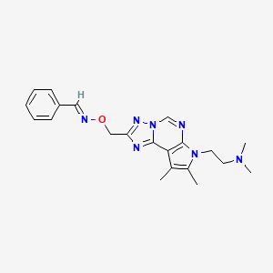 molecular formula C21H25N7O B10863537 Benzaldehyde O~1~-({7-[2-(dimethylamino)ethyl]-8,9-dimethyl-7H-pyrrolo[3,2-E][1,2,4]triazolo[1,5-C]pyrimidin-2-YL}methyl)oxime 