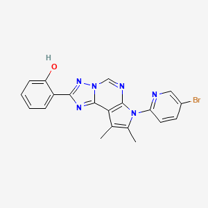 molecular formula C20H15BrN6O B10863746 2-[7-(5-Bromo-2-pyridyl)-8,9-dimethyl-7H-pyrrolo[3,2-E][1,2,4]triazolo[1,5-C]pyrimidin-2-YL]phenol 