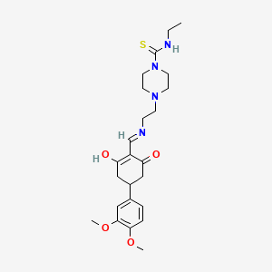 molecular formula C24H34N4O4S B10863910 4-[2-({[4-(3,4-dimethoxyphenyl)-2,6-dioxocyclohexylidene]methyl}amino)ethyl]-N-ethylpiperazine-1-carbothioamide 