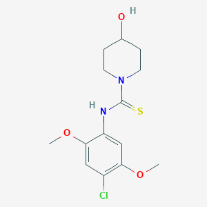 molecular formula C14H19ClN2O3S B10864088 N-(4-chloro-2,5-dimethoxyphenyl)-4-hydroxypiperidine-1-carbothioamide 