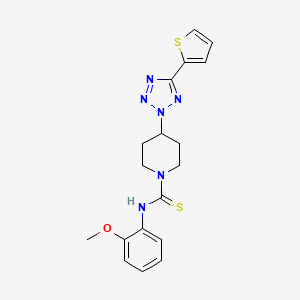molecular formula C18H20N6OS2 B10864100 N-(2-methoxyphenyl)-4-[5-(thiophen-2-yl)-2H-tetrazol-2-yl]piperidine-1-carbothioamide 