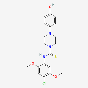 molecular formula C19H22ClN3O3S B10864287 N-(4-chloro-2,5-dimethoxyphenyl)-4-(4-hydroxyphenyl)piperazine-1-carbothioamide 