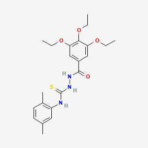 molecular formula C22H29N3O4S B10864350 N-(2,5-dimethylphenyl)-2-[(3,4,5-triethoxyphenyl)carbonyl]hydrazinecarbothioamide 