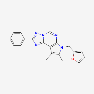molecular formula C20H17N5O B10864353 7-(2-Furylmethyl)-8,9-dimethyl-2-phenyl-7H-pyrrolo[3,2-E][1,2,4]triazolo[1,5-C]pyrimidine 