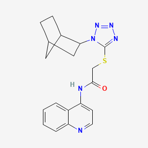 molecular formula C19H20N6OS B10864514 2-[1-(3-bicyclo[2.2.1]heptanyl)tetrazol-5-yl]sulfanyl-N-quinolin-4-ylacetamide 