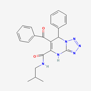 molecular formula C22H22N6O2 B10864546 N-(2-methylpropyl)-7-phenyl-6-(phenylcarbonyl)-4,7-dihydrotetrazolo[1,5-a]pyrimidine-5-carboxamide 