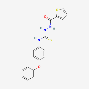 molecular formula C18H15N3O2S2 B10864687 N-(4-phenoxyphenyl)-2-(thiophen-2-ylcarbonyl)hydrazinecarbothioamide 