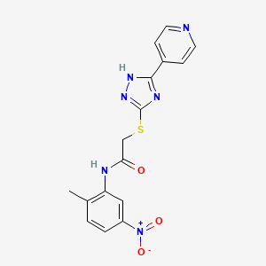 molecular formula C16H14N6O3S B10864771 N-(2-methyl-5-nitrophenyl)-2-{[5-(pyridin-4-yl)-4H-1,2,4-triazol-3-yl]sulfanyl}acetamide 