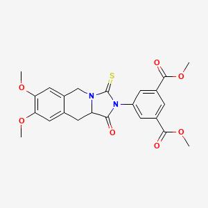 molecular formula C23H22N2O7S B10864915 dimethyl 5-(7,8-dimethoxy-1-oxo-3-thioxo-1,5,10,10a-tetrahydroimidazo[1,5-b]isoquinolin-2(3H)-yl)benzene-1,3-dicarboxylate 
