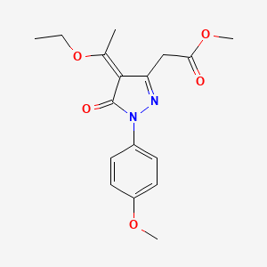 molecular formula C17H20N2O5 B10865006 methyl [(4Z)-4-(1-ethoxyethylidene)-1-(4-methoxyphenyl)-5-oxo-4,5-dihydro-1H-pyrazol-3-yl]acetate 