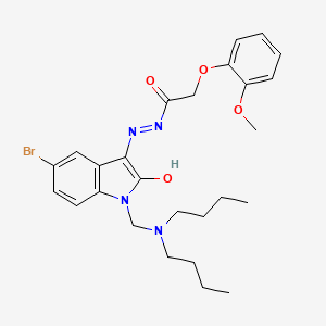 molecular formula C26H33BrN4O4 B10865154 N'-{(3Z)-5-bromo-1-[(dibutylamino)methyl]-2-oxo-1,2-dihydro-3H-indol-3-ylidene}-2-(2-methoxyphenoxy)acetohydrazide 