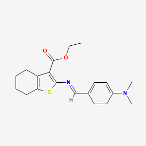 molecular formula C20H24N2O2S B10865170 ethyl 2-({(E)-[4-(dimethylamino)phenyl]methylidene}amino)-4,5,6,7-tetrahydro-1-benzothiophene-3-carboxylate 