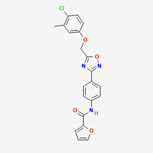 molecular formula C21H16ClN3O4 B10865515 N-(4-{5-[(4-chloro-3-methylphenoxy)methyl]-1,2,4-oxadiazol-3-yl}phenyl)furan-2-carboxamide 