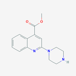 molecular formula C15H17N3O2 B10867724 Methyl 2-(piperazin-1-yl)quinoline-4-carboxylate 