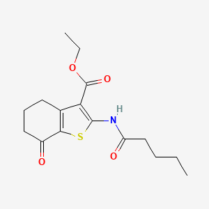 molecular formula C16H21NO4S B10867874 Ethyl 7-oxo-2-(pentanoylamino)-4,5,6,7-tetrahydro-1-benzothiophene-3-carboxylate 
