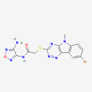 molecular formula C14H11BrN8O2S B10868152 N-(4-amino-1,2,5-oxadiazol-3-yl)-2-[(8-bromo-5-methyl-5H-[1,2,4]triazino[5,6-b]indol-3-yl)sulfanyl]acetamide 
