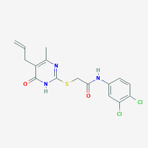molecular formula C16H15Cl2N3O2S B10868440 N-(3,4-dichlorophenyl)-2-{[4-hydroxy-6-methyl-5-(prop-2-en-1-yl)pyrimidin-2-yl]sulfanyl}acetamide 