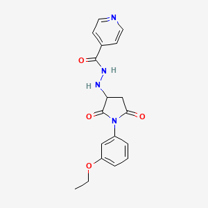 molecular formula C18H18N4O4 B10868910 N'-[1-(3-ethoxyphenyl)-2,5-dioxopyrrolidin-3-yl]pyridine-4-carbohydrazide 