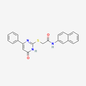 molecular formula C22H17N3O2S B10869078 N-(naphthalen-2-yl)-2-[(6-oxo-4-phenyl-1,6-dihydropyrimidin-2-yl)sulfanyl]acetamide 