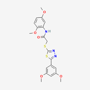 molecular formula C20H21N3O5S2 B10869612 N-(2,5-dimethoxyphenyl)-2-{[5-(3,5-dimethoxyphenyl)-1,3,4-thiadiazol-2-yl]sulfanyl}acetamide 