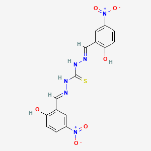 molecular formula C15H12N6O6S B10870136 N'~1~,2-Bis[(2-hydroxy-5-nitrophenyl)methylene]-1-hydrazinecarbothiohydrazide 