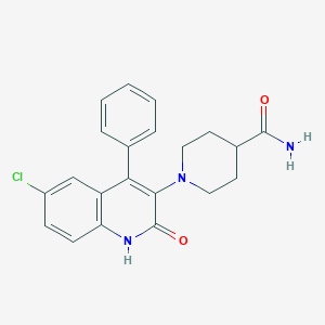 molecular formula C21H20ClN3O2 B10870456 1-(6-Chloro-2-oxo-4-phenyl-1,2-dihydroquinolin-3-yl)piperidine-4-carboxamide 
