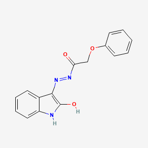 molecular formula C16H13N3O3 B10870814 3-(Phenoxyacetylhydrazono)-2-indolinone CAS No. 154910-40-4