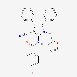 molecular formula C29H20FN3O2 B10870835 N-[3-cyano-1-(furan-2-ylmethyl)-4,5-diphenylpyrrol-2-yl]-4-fluorobenzamide 