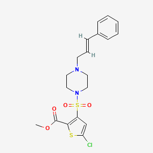 molecular formula C19H21ClN2O4S2 B10870913 methyl 5-chloro-3-({4-[(2E)-3-phenylprop-2-en-1-yl]piperazin-1-yl}sulfonyl)thiophene-2-carboxylate 