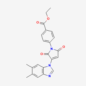 molecular formula C22H19N3O4 B10871252 ethyl 4-[3-(5,6-dimethyl-1H-benzimidazol-1-yl)-2,5-dioxo-2,5-dihydro-1H-pyrrol-1-yl]benzoate 