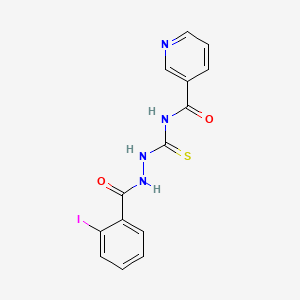 molecular formula C14H11IN4O2S B10871254 N-({2-[(2-iodophenyl)carbonyl]hydrazinyl}carbonothioyl)pyridine-3-carboxamide 