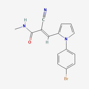molecular formula C15H12BrN3O B10871292 (2E)-3-[1-(4-bromophenyl)-1H-pyrrol-2-yl]-2-cyano-N-methylprop-2-enamide 