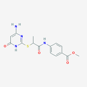 molecular formula C15H16N4O4S B10871629 Methyl 4-({2-[(4-amino-6-oxo-1,6-dihydropyrimidin-2-yl)sulfanyl]propanoyl}amino)benzoate 