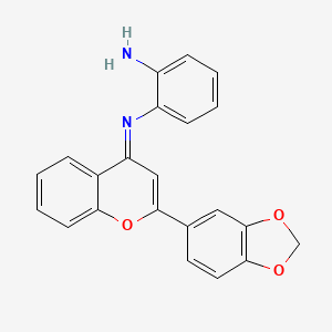 molecular formula C22H16N2O3 B10873492 N-[(4E)-2-(1,3-benzodioxol-5-yl)-4H-chromen-4-ylidene]benzene-1,2-diamine 