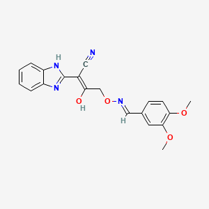 molecular formula C20H18N4O4 B10873857 2-(1,3-Dihydro-benzoimidazol-2-ylidene)-4-(3,4-dimethoxy-benzylideneaminooxy)-3-oxo-butyronitrile 