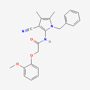 molecular formula C23H23N3O3 B10874223 N-(1-benzyl-3-cyano-4,5-dimethyl-1H-pyrrol-2-yl)-2-(2-methoxyphenoxy)acetamide 