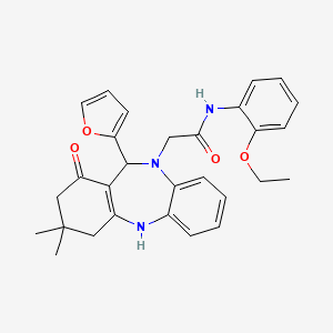 molecular formula C29H31N3O4 B10874409 N-(2-ethoxyphenyl)-2-[11-(2-furyl)-3,3-dimethyl-1-oxo-1,2,3,4,5,11-hexahydro-10H-dibenzo[b,e][1,4]diazepin-10-yl]acetamide 