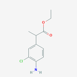 molecular formula C11H14ClNO2 B108751 4-Amino-3-chloro-hydratropicAcidEthylEster CAS No. 26406-97-3