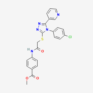 molecular formula C23H18ClN5O3S B10875775 methyl 4-[({[4-(4-chlorophenyl)-5-(pyridin-3-yl)-4H-1,2,4-triazol-3-yl]sulfanyl}acetyl)amino]benzoate 