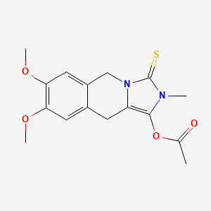 molecular formula C16H18N2O4S B10875800 7,8-Dimethoxy-2-methyl-3-thioxo-2,3,5,10-tetrahydroimidazo[1,5-b]isoquinolin-1-yl acetate 